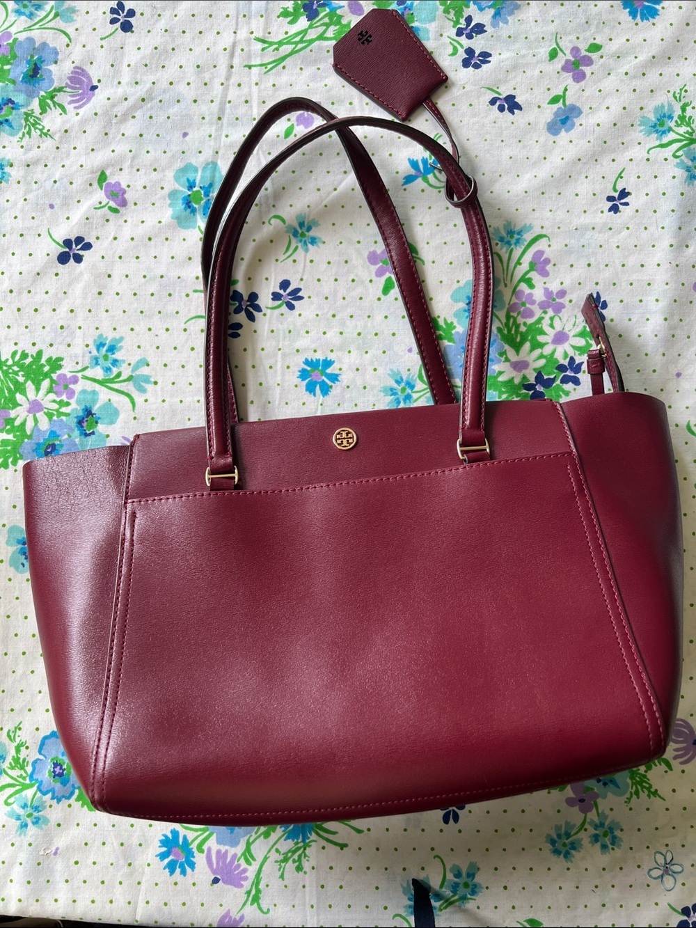 Tory Burch Robinson Parker Tote Deep Burgundy